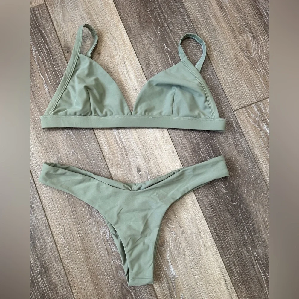 #4) 🏝️New Bikini set XL green